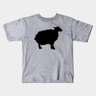 Sheep Silhouette Pattern in Black and Grey Kids T-Shirt